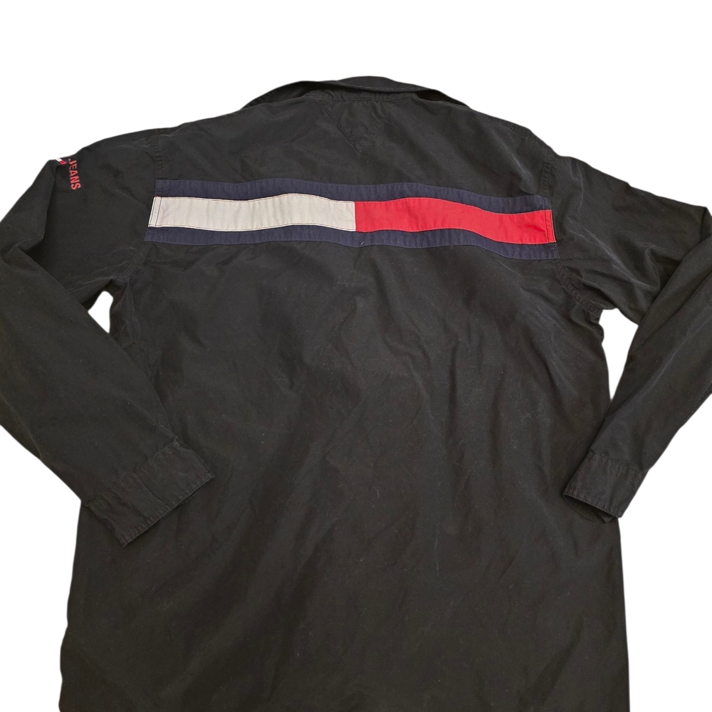 Tommy Hilfiger Black Jacket with Red and Blue Accents